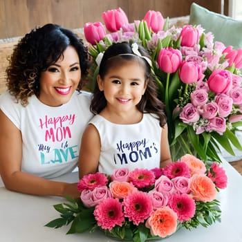 annually recurring Mother's Day with flowers and best wishes