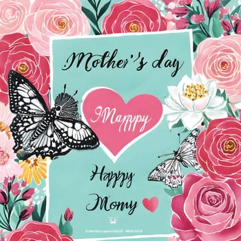 annually recurring Mother's Day with flowers and best wishes