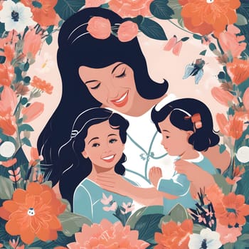 annually recurring Mother's Day with flowers and best wishes