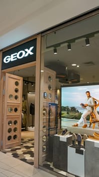 Rimini, Italy - June 25, 2024: Signage from Geox store at Rimini at Italy