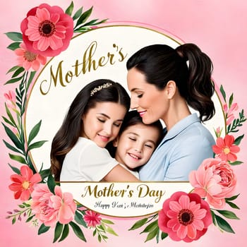 annually recurring Mother's Day with flowers and best wishes