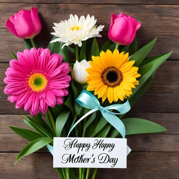 annually recurring Mother's Day with flowers and best wishes