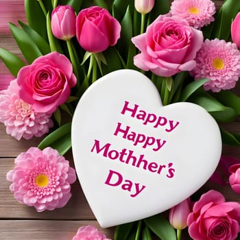 annually recurring Mother's Day with flowers and best wishes