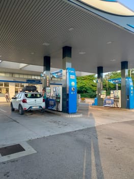 Zadar, Croatia - June 24, 2024: Ina gas station in Zadar, Croatia on June 24, 2024