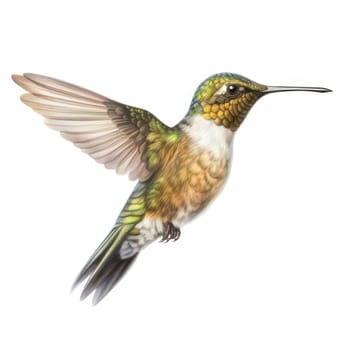 Hummingbird isolated on white AI generated image
