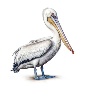 Pelican isolated on white AI generated image