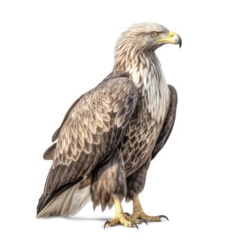 White tailed sea eagle isolated on white AI generated image