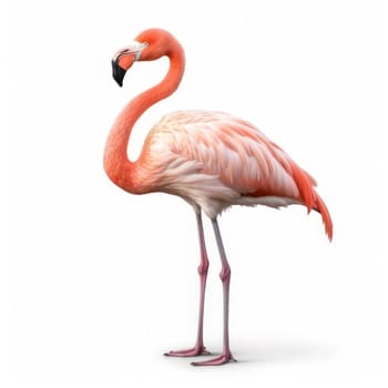 Flamingo isolated on white AI generated image
