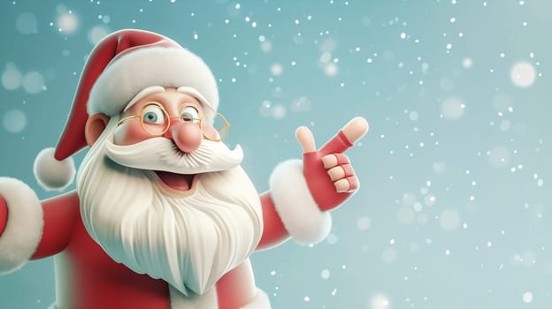 Portrait of Santa Claus with snowflakes, winter holiday season, christmas greeting card