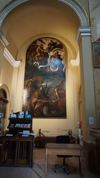 Rimini, Italy - June 25, 2024: The Church of San Giovanni Battista is the cathedral church of Rimini, Italy.