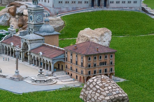 Viserba, Italy - June 25, 2024: Udine at Theme park Italy in Miniature or Italia in Miniatura in Rimini, Italy - Reproduction of famous attractions in a small scale