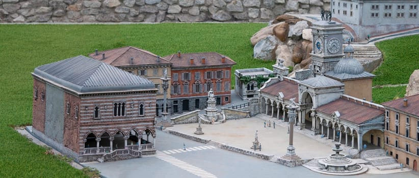 Viserba, Italy - June 25, 2024: Udine at Theme park Italy in Miniature or Italia in Miniatura in Rimini, Italy - Reproduction of famous attractions in a small scale