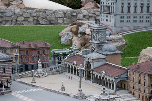 Viserba, Italy - June 25, 2024: Udine at Theme park Italy in Miniature or Italia in Miniatura in Rimini, Italy - Reproduction of famous attractions in a small scale