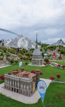 Viserba, Italy - June 25, 2024: Torino at Theme park Italy in Miniature or Italia in Miniatura in Rimini, Italy - Reproduction of famous attractions in a small scale