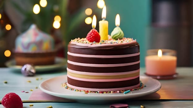Closeup of the tasty birthday cake