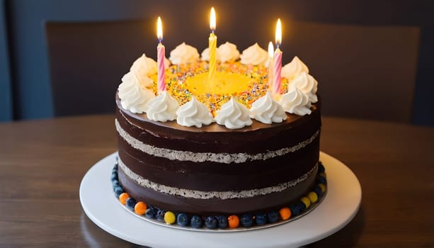 Closeup of the tasty birthday cake