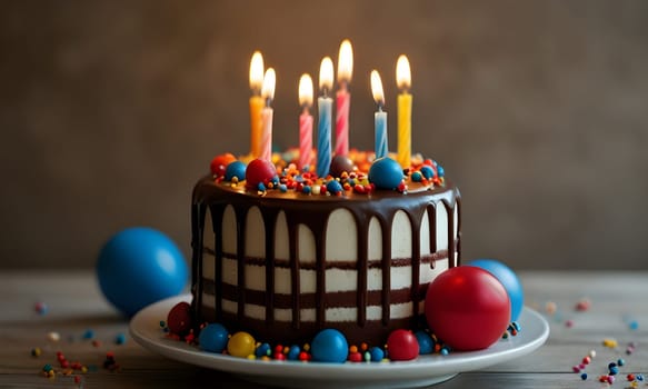 Closeup of the tasty birthday cake