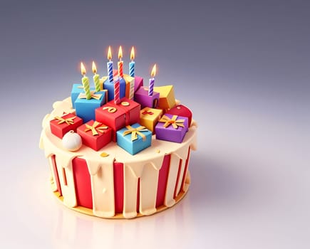 Closeup of the colorful birthday gifts