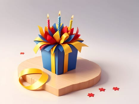 Closeup of the colorful birthday gifts