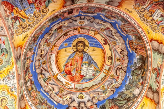 Fragment of an icon painting according to the canons of the Eastern Orthodox Church