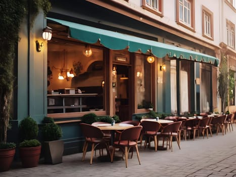 Cozy cafe view in french style