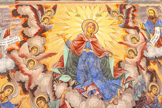 Fragment of an icon painting according to the canons of the Eastern Orthodox Church