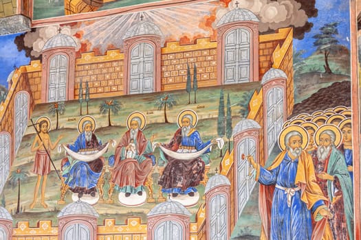 Fragment of an icon painting according to the canons of the Eastern Orthodox Church