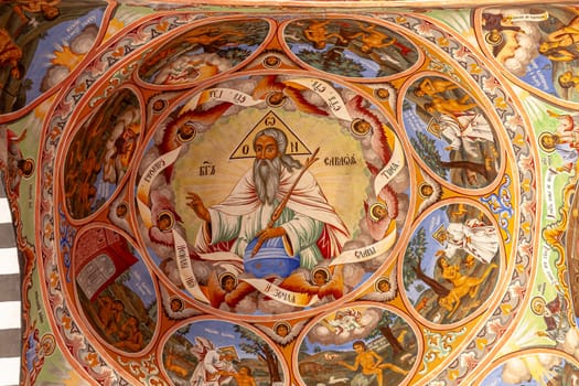 Fragment of an icon painting according to the canons of the Eastern Orthodox Church