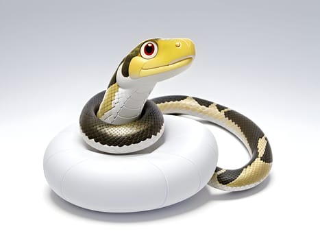 Funny cute snakes on white