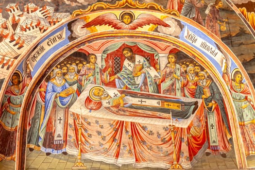 Fragment of an icon painting according to the canons of the Eastern Orthodox Church