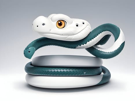 Funny cute snakes on white
