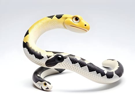 Funny cute snakes on white