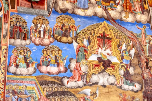 Fragment of an icon painting according to the canons of the Eastern Orthodox Church