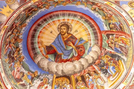 Fragment of an icon painting according to the canons of the Eastern Orthodox Church