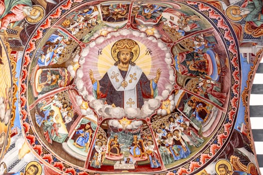 Fragment of an icon painting according to the canons of the Eastern Orthodox Church