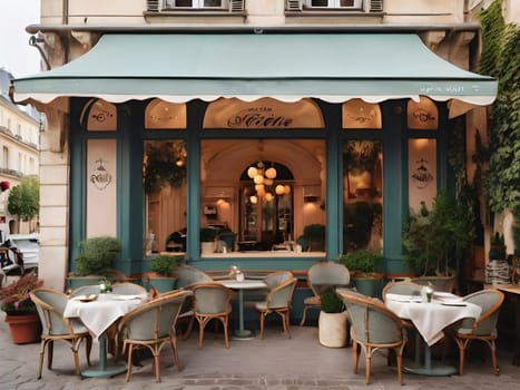 Cozy cafe view in french style