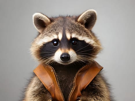 Funny cute closeup of raccoon