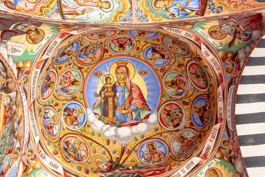 Fragment of an icon painting according to the canons of the Eastern Orthodox Church