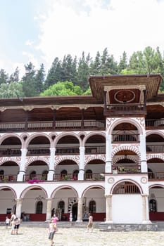 RIL MONASTERY, BULGARIA - 14.07. 2024: Tourist visit to the monastery of St. Ivan Rila, Kyustendil region, Bulgaria