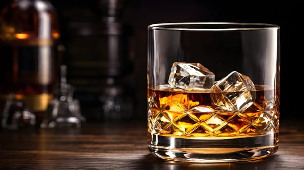 Closeup of the whiskey glass