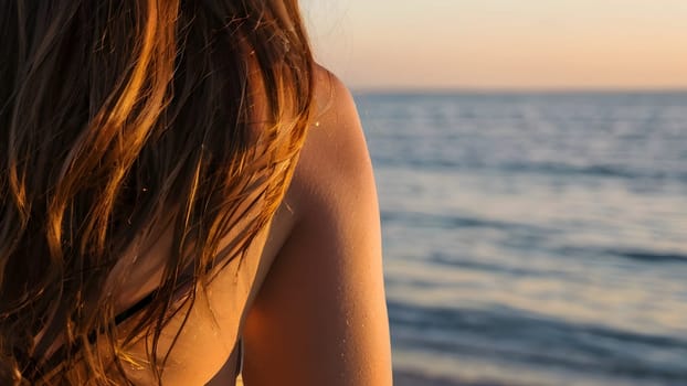 Woman body details at the beach