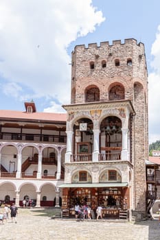 RIL MONASTERY, BULGARIA - 14.07. 2024: Tourist visit to the monastery of St. Ivan Rila, Kyustendil region, Bulgaria