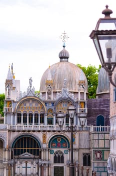 Viserba, Italy - June 25, 2024: Basilica di San Marco at Venice at Theme park Italy in Miniature or Italia in Miniatura in Rimini, Italy - Reproduction of famous attractions in a small scale