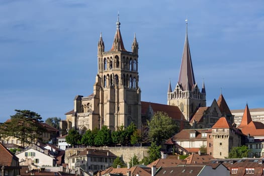 Lausanne Cathedral in the city of Lausanne in the Vaud canton of Switzerland.