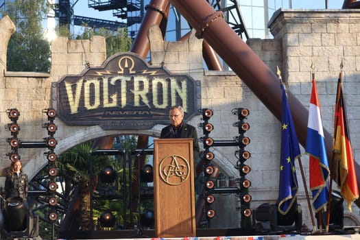 Roland Mack (Europapark Rust) welcomes the guests of honour at the Croatian Summer Festival at Europa Park Rust 2024