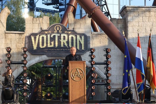 Roland Mack (Europapark Rust) welcomes the guests of honour at the Croatian Summer Festival at Europa Park Rust 2024