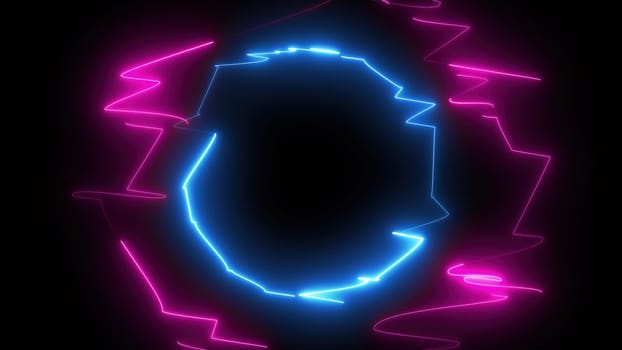 Zigzag neon object. Computer generated 3d render