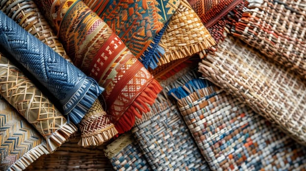 A collection of intricately woven placemats, expertly crafted to enhance any dining experience. Perfect for elevating table settings.