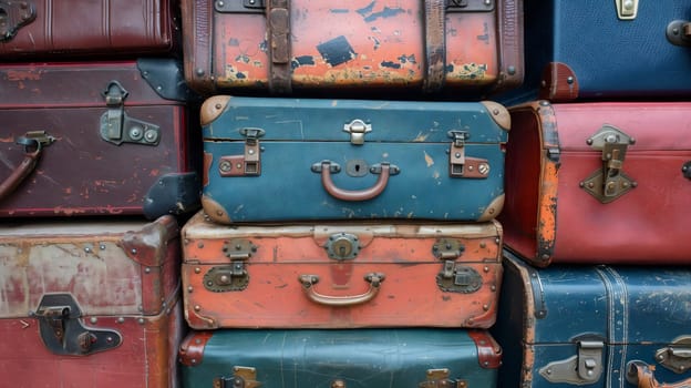 A curated assortment of classic, vintage suitcases.