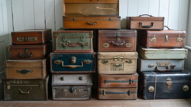 A curated selection of timeless vintage suitcases, each piece telling a unique story of past journeys.
